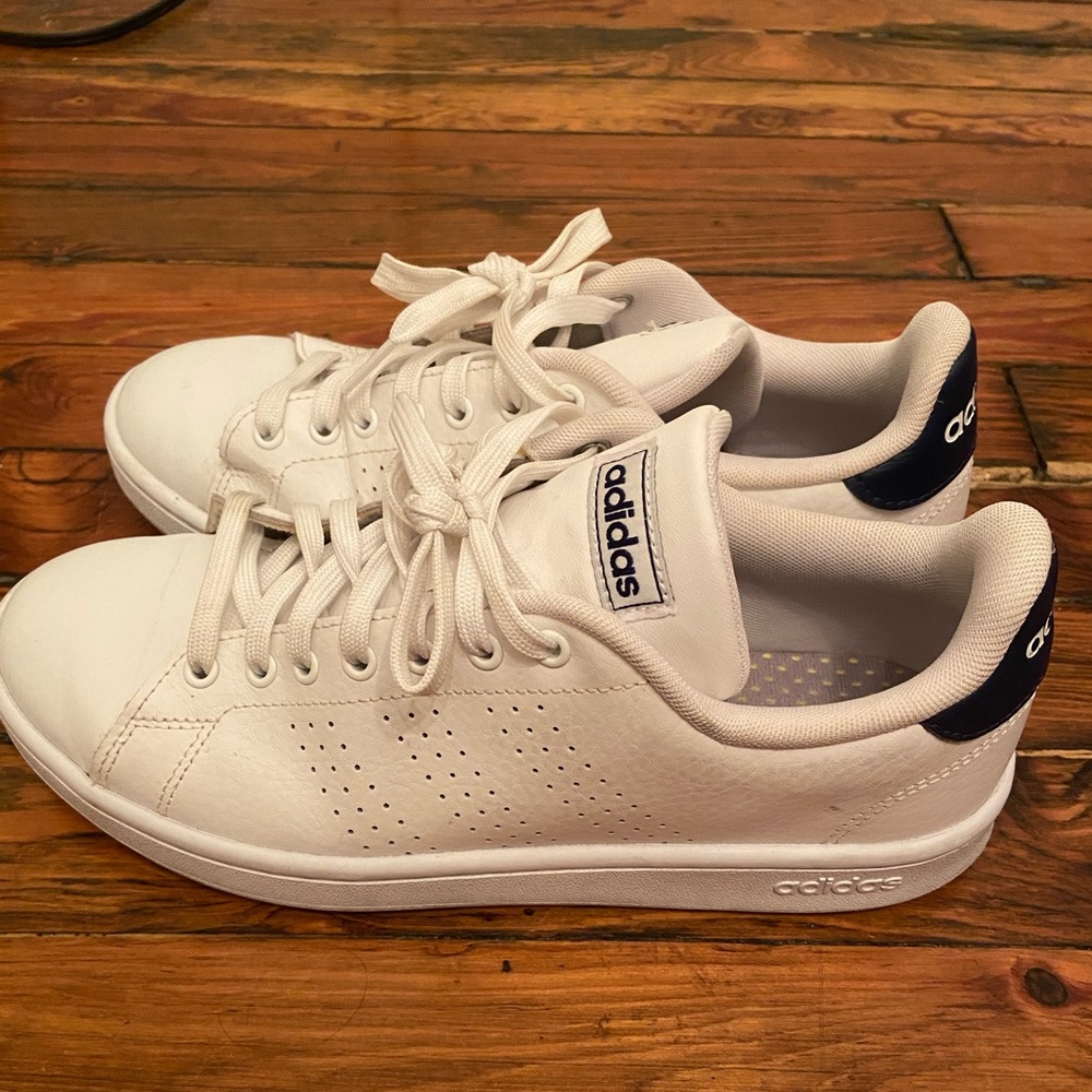 Adidas all-white sneakers
